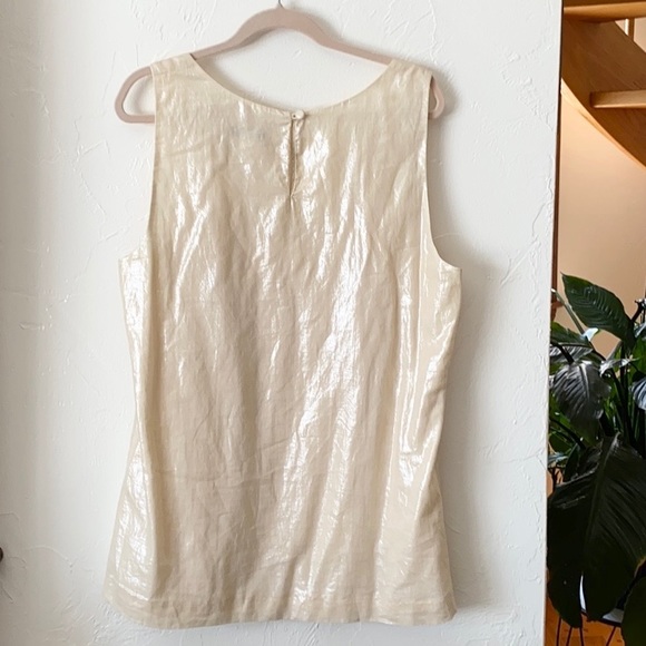J. Crew Gold Lamé Metallic Sleeveless Tank Blouse - Picture 2 of 4